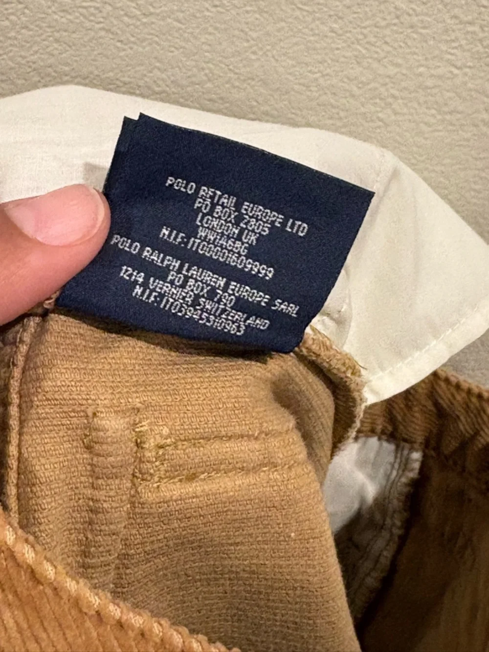Ralph Lauren Equestrian Girls Camel Color Corduroy Pants Size 16 EUC